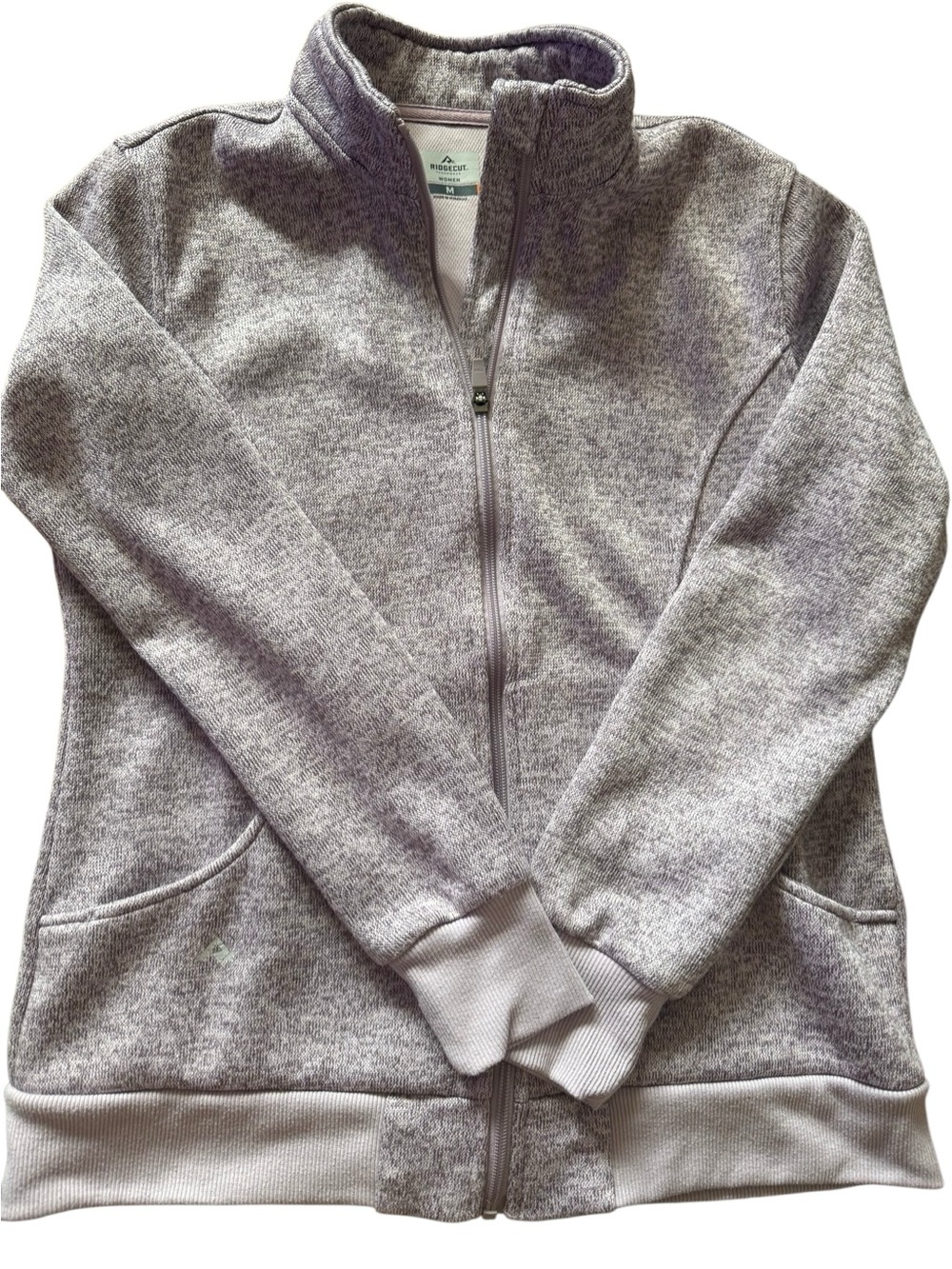Ridge Cut Women's Gray Zip-Front Knit Jacket